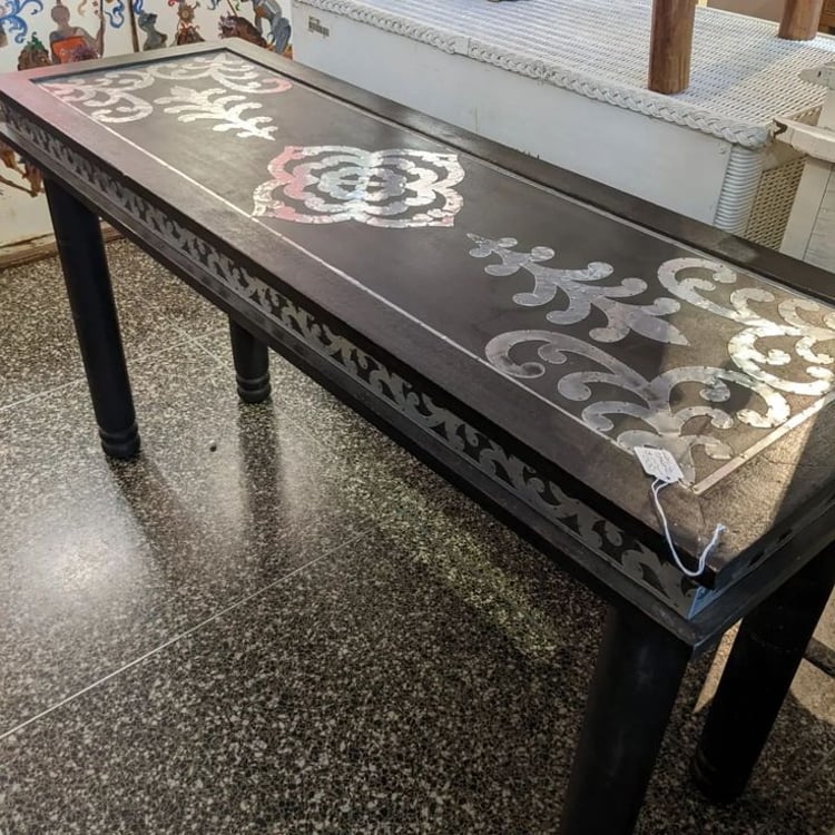 Console with metal inlay  50x23x27"