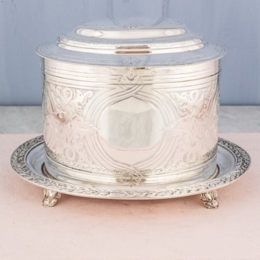 Victorian Silverplate Biscuit Box