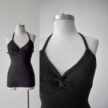 40s/50s Black Wool Catalina Creations Swimsuit 