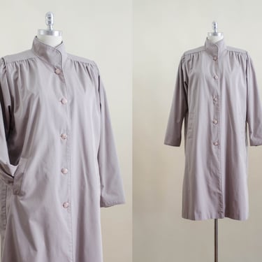 gray lavender coat | 70s 80s plus size vintage Fleet Street pastel weatherproof jacket overcoat 