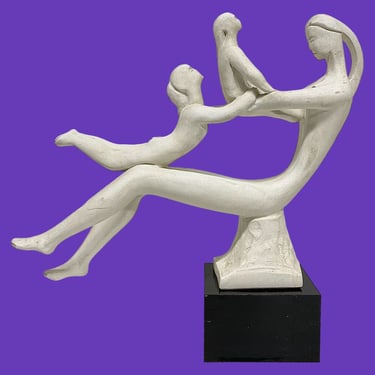 Vintage Austin Productions Sculpture Retro 1980s Contemporary + David Fisher + At Play + Whitestone/Resin + Statue + Modern Home Decor 