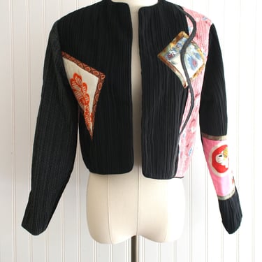 1980s - Namba - Japan Designer Ann Namba - Cropped jacket - Fortuny Style - One-of-a-Kind - Op Art 