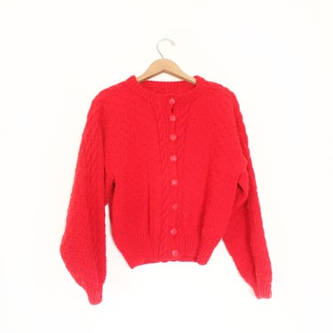 Classic 60s Red Cardigan Sweater 