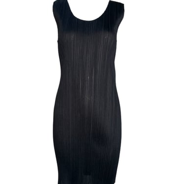 Issey Miyake Y2K Black Minimalist Semi-Sheer Tank Dress