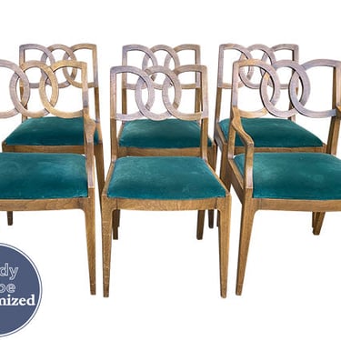 22.5" Unfinished Vintage Chair Set of 6  #08573