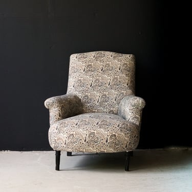 Napoleon III Block Print Crapaud Chair | Alexandra Tan