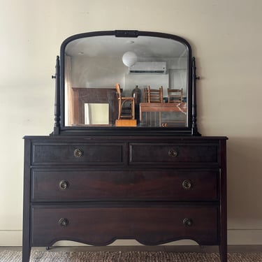 Mahogany server with mirror