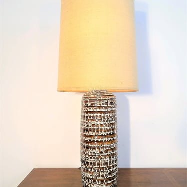 Mid Century French Drip Glaze Table Lamp 