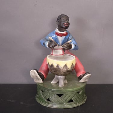 Rare Jazz Drummer by Gloriette Keramik Austria Ceramic Figure 10.75” |  Mid-Century | Vintage Musician Figurine 