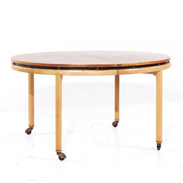 Michael Taylor for Baker Mid Century Expanding Dining Table with 3 Leaves - mcm 