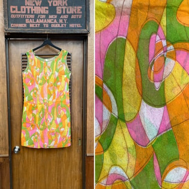 Vintage 1960’s Deadstock Mod Op Art Psychedelic Go Go “Paper” Style Dress, Vintage 1960’s, Mod, Paper Dress, Op Art, Psychedelic, Deadstock, 