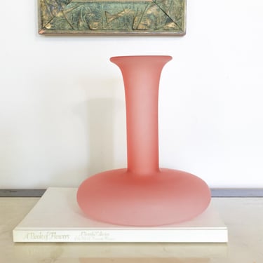 Vintage Pink Laslo for Mikasa, Floral Vase, Frosted Pink Glass, Made in Japan, Vintage Home Decor, Vintage Glassware 