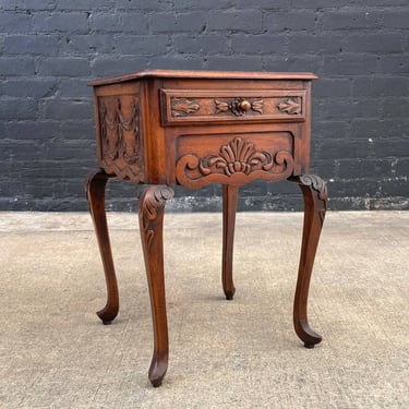 Antique French Louis XV Carved Mahogany Night Stand, c.1930’s 