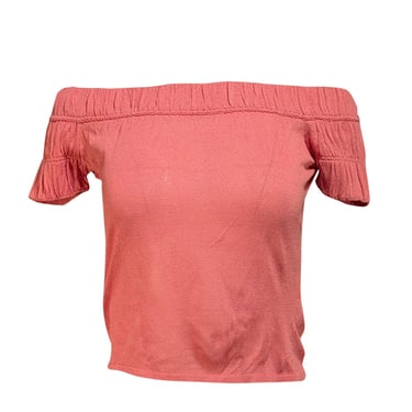 Gucci - Pink Silk Short Sleeve Off The Shoulder Top Sz S