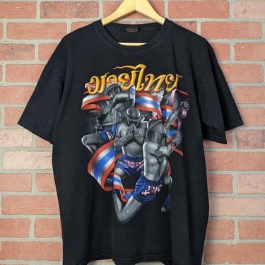 Vintage 90s Double Sided Thailand Boxer ORIGINAL Sports Tee - Extra Large 