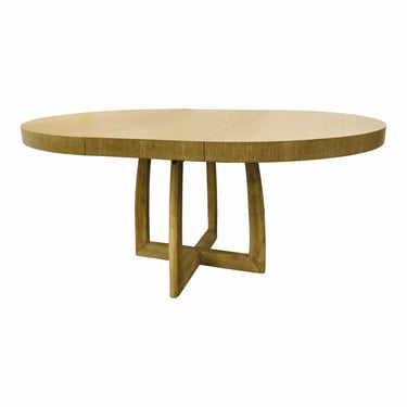 Organic Modern Cerused Oak Finished Round/Oval Dining Table
