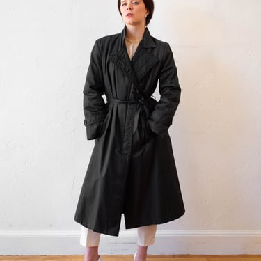 Vintage Valentino Insulated Belted Black Trenchcoat M/L