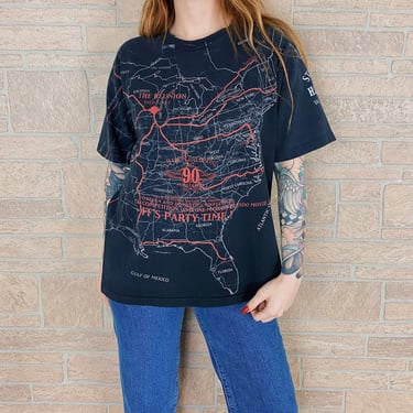 Harley Davidson All Over Print Map Shirt 