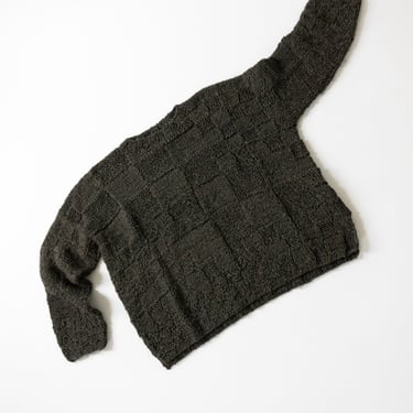 Handknit Plait Pullover in Sumi