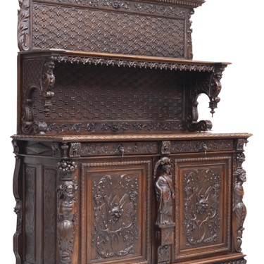 Antique Sideboard, French Renaissance Revival, Carved, 19th C., 1800s!!