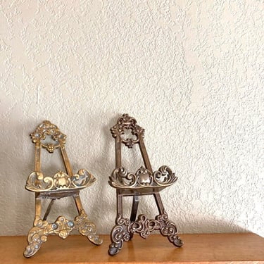 choice brass easel victorian style antique gold 8