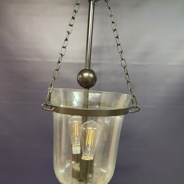 Clear Glass Shade Bell Jar Pendant 11.5" W 32" H