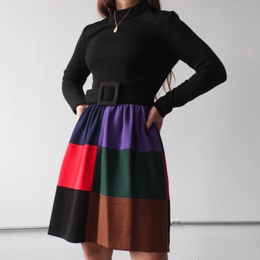 70s Color Block Dress
