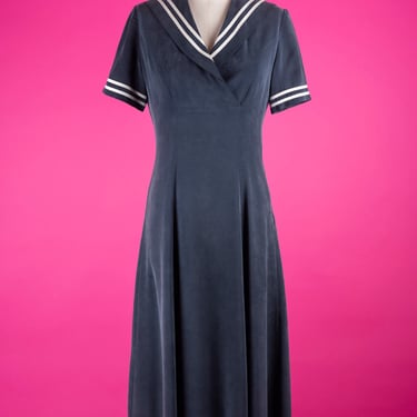 Vintage 80s/90s Laura Ashley Brushed Silk Navy | Cherry Modern Vintage -  Portland, OR | ATTIC