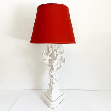 Italian Coral Branch Lamp & Shade 