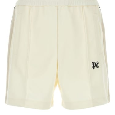 Palm Angels Man Ivory Polyester Bermuda Shorts