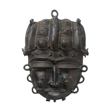 African Benin Bronze Tribal Mask