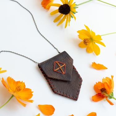 Leather talisman necklace