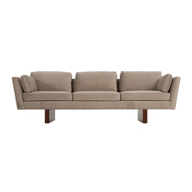 Edward Wormley for Dunbar Angle Arm Sofa in Gray Mohair 1955
