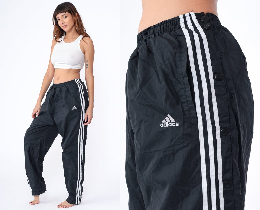 Adidas Tearaway Pants Y2K Black Basketball Joggers Gym Track, Shop Exile