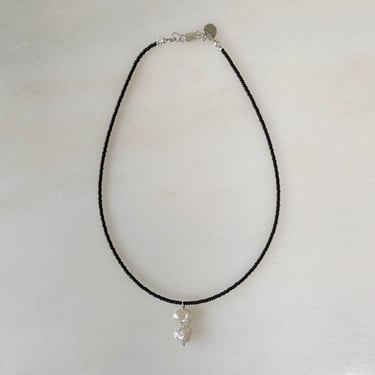 Sea + Pattern | Pearl Drop Necklace in Onyx