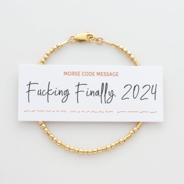 Fucking Finally Graduating Hidden Morse Code Message Bracelet, Class of 2024 Unique Graduation Gift, Funny Gift For Graduates 