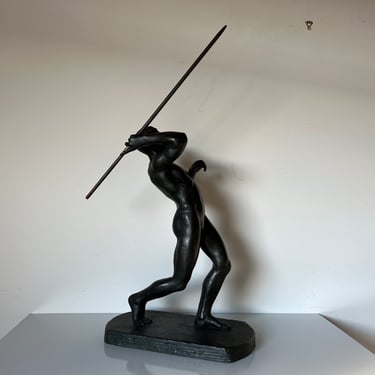 Javelin Thrower Athlete Ancient Greek Bronze Statue 