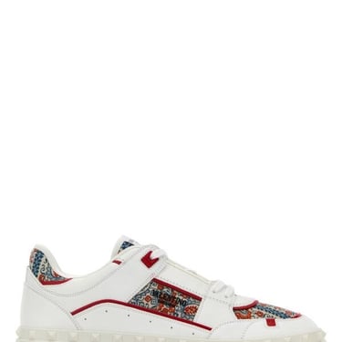 Valentino Garavani Men White Leather Freedots Sneakers