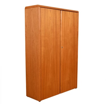 Locking Danish Teak Multi-Functional Storage | File Cabinet w a Finished Backside