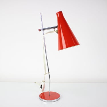 Midcentury Table Lamp Designed by Josef Hurka, 1960s / Vintage Lamp / Mid-century / Red Colour / 