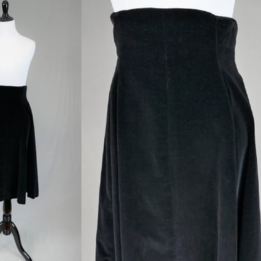 50s Black Velvet Skirt - 29