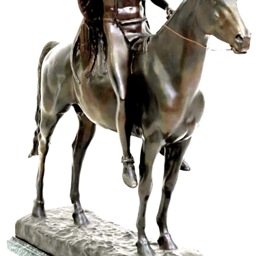 Sculpture, Bronze, Western Patinated, "The Scout" After Cyrus Dallin (1861-1944)