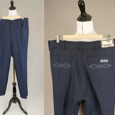 70s 80s Men's Pants - 33 34 waist - Deadstock Blue Sport-abouts Action Gentleman Jeans - Big Yank - Vintage 1970s 1980s - 34