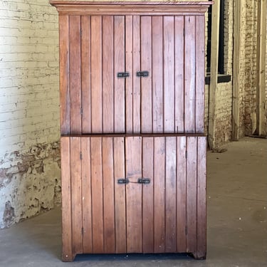 Ca. 1890s Stepback Pantry Cupboard Beadboard Cabinet 