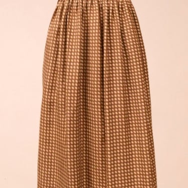 Brown Floral Print Cottage Core Skirt By Ralph Lauren, M