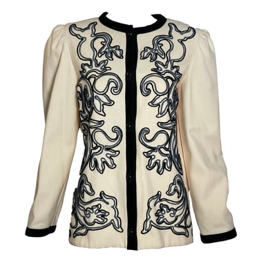 Lanvin Couture 80s Ivory Wool Jacket with Soutache