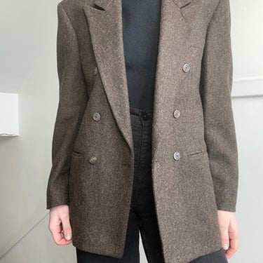Vintage dark brown wool menswear blazer 
