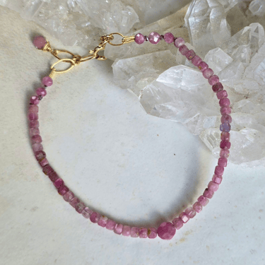 James + Jezebelle | Pink Tourmaline Knotted Bracelet