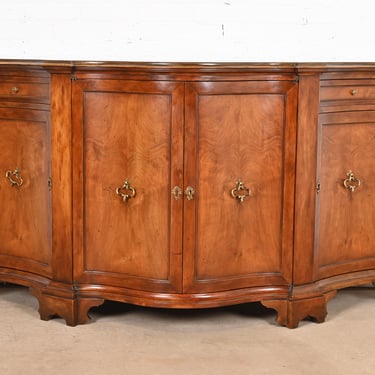 Baker Furniture French Regency Burled Walnut Sideboard Credenza or Bar Cabinet