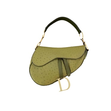 Dior Green Leather Saddle Bag